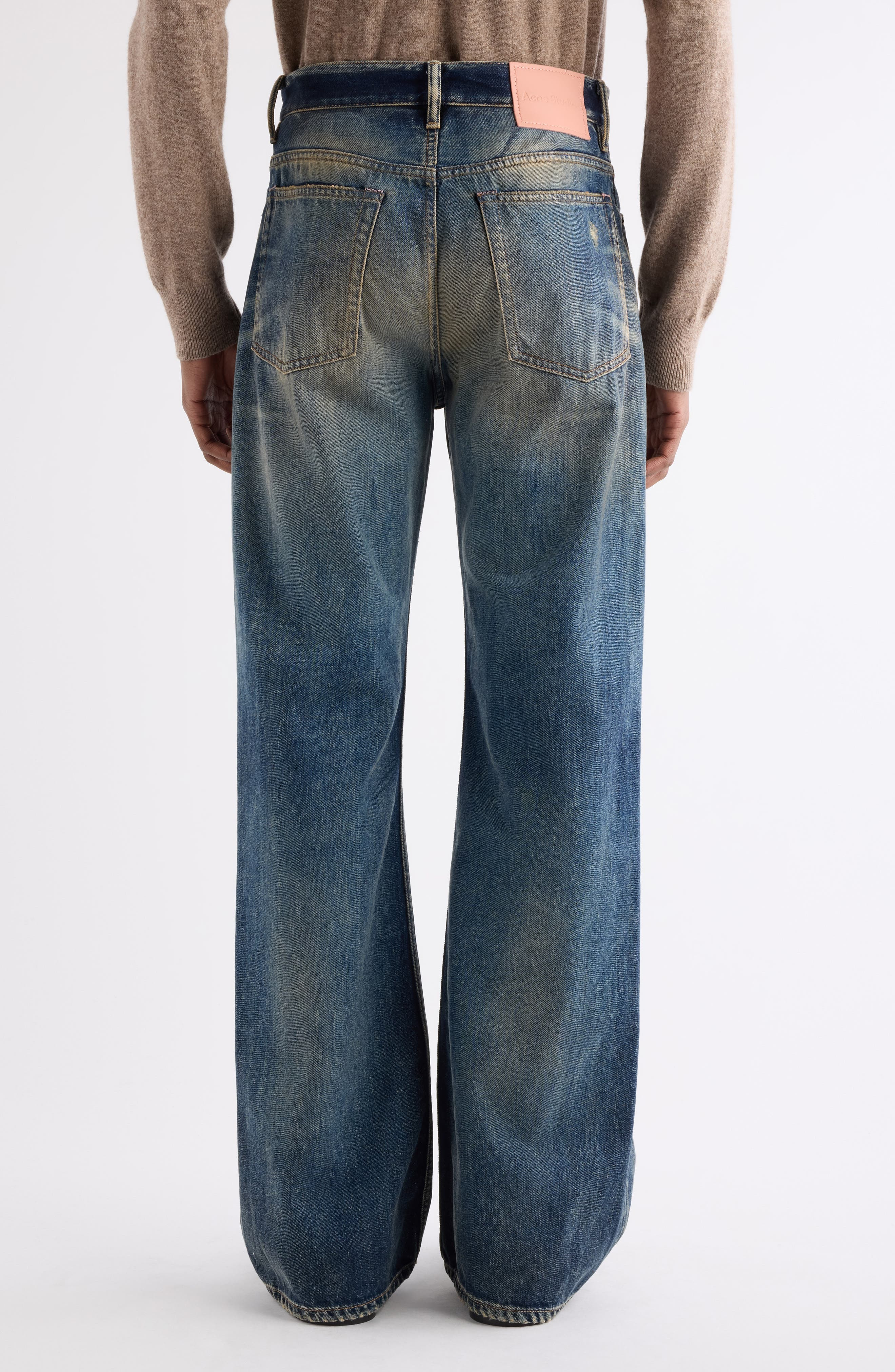 Acne Studios 2021M Rocka Wide Straight Leg Jeans in Dark Blue at Nordstrom - 3