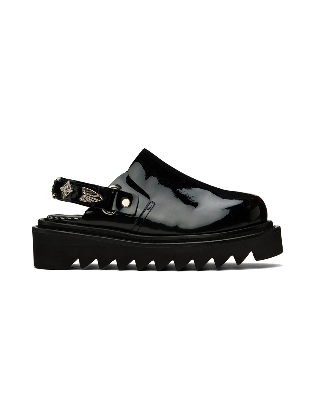 Black Embellished Loafers - 1