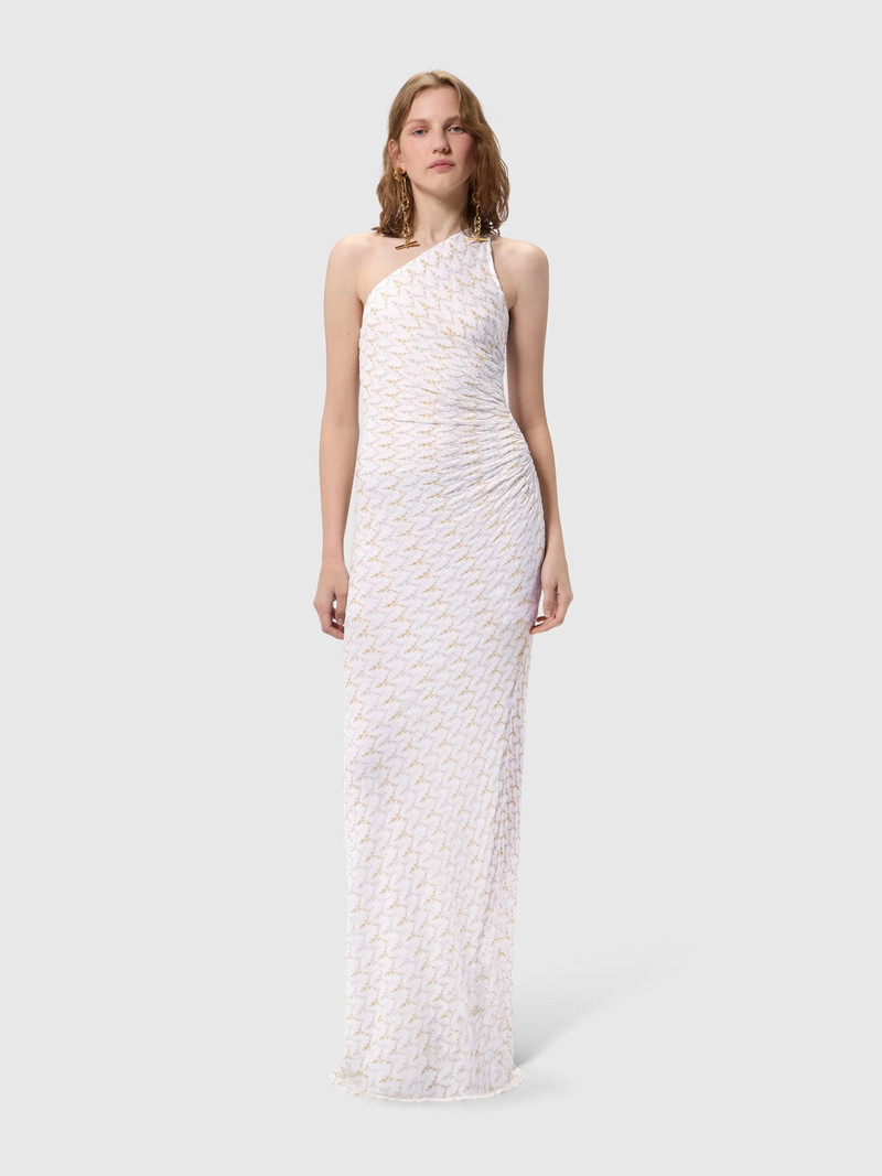 Missoni One-shoulder long dress in zig zag lace outlook