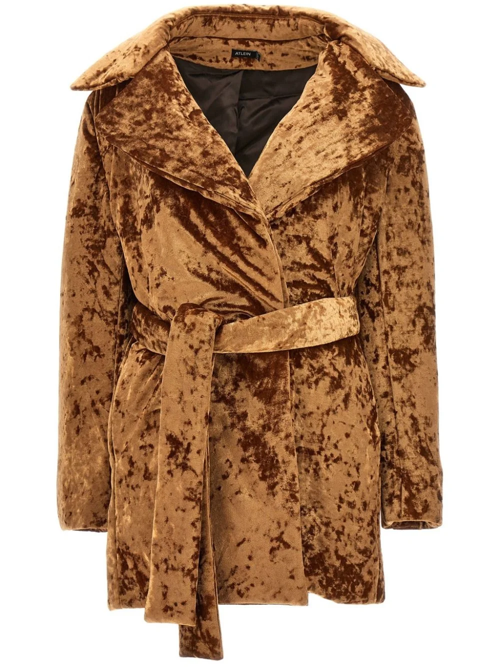 crushed-velvet coat - 1