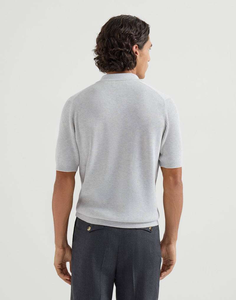 Cotton English rib knit polo 3
