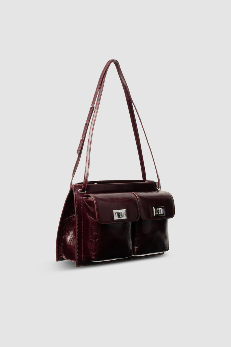 BY FAR Billy Tote Grape Calf Leather Shoulder Bag outlook
