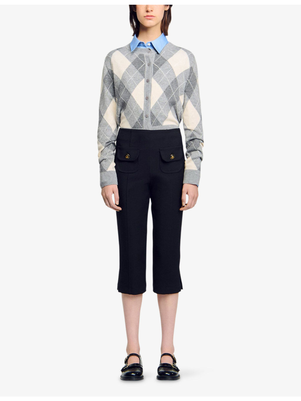 Capri Button-Embellished Stretch-Woven Trousers - 2