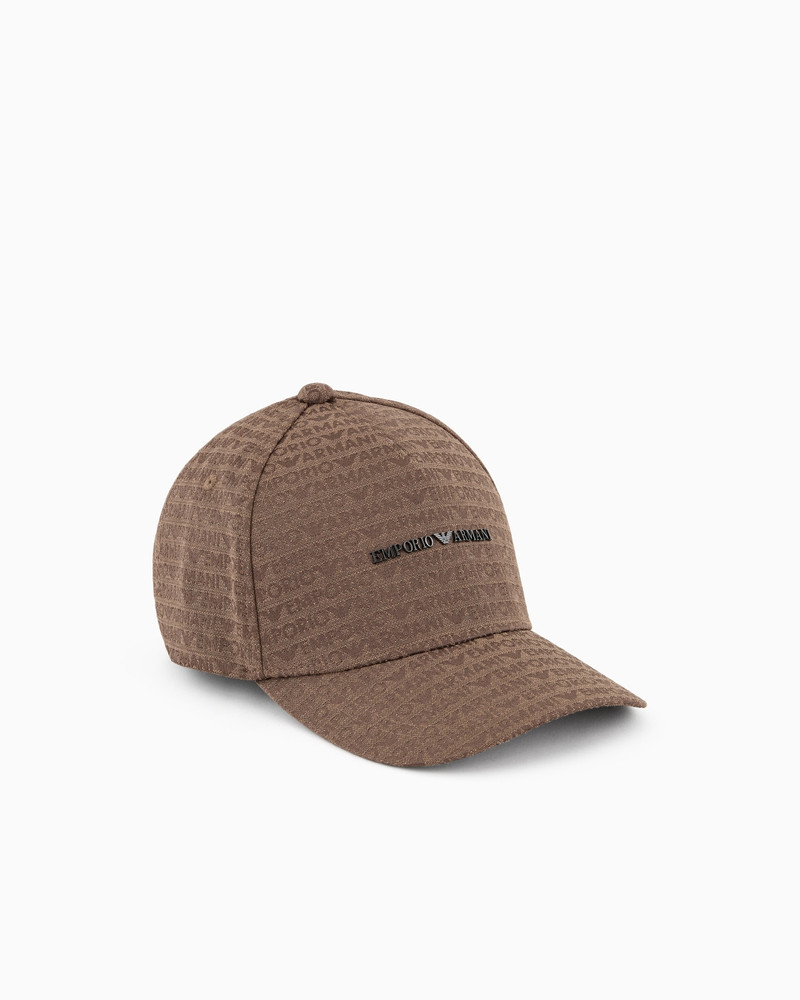 JACQUARD NYLON BASEBALL CAP WITH ALL-OVER LOGO LETTERING 1