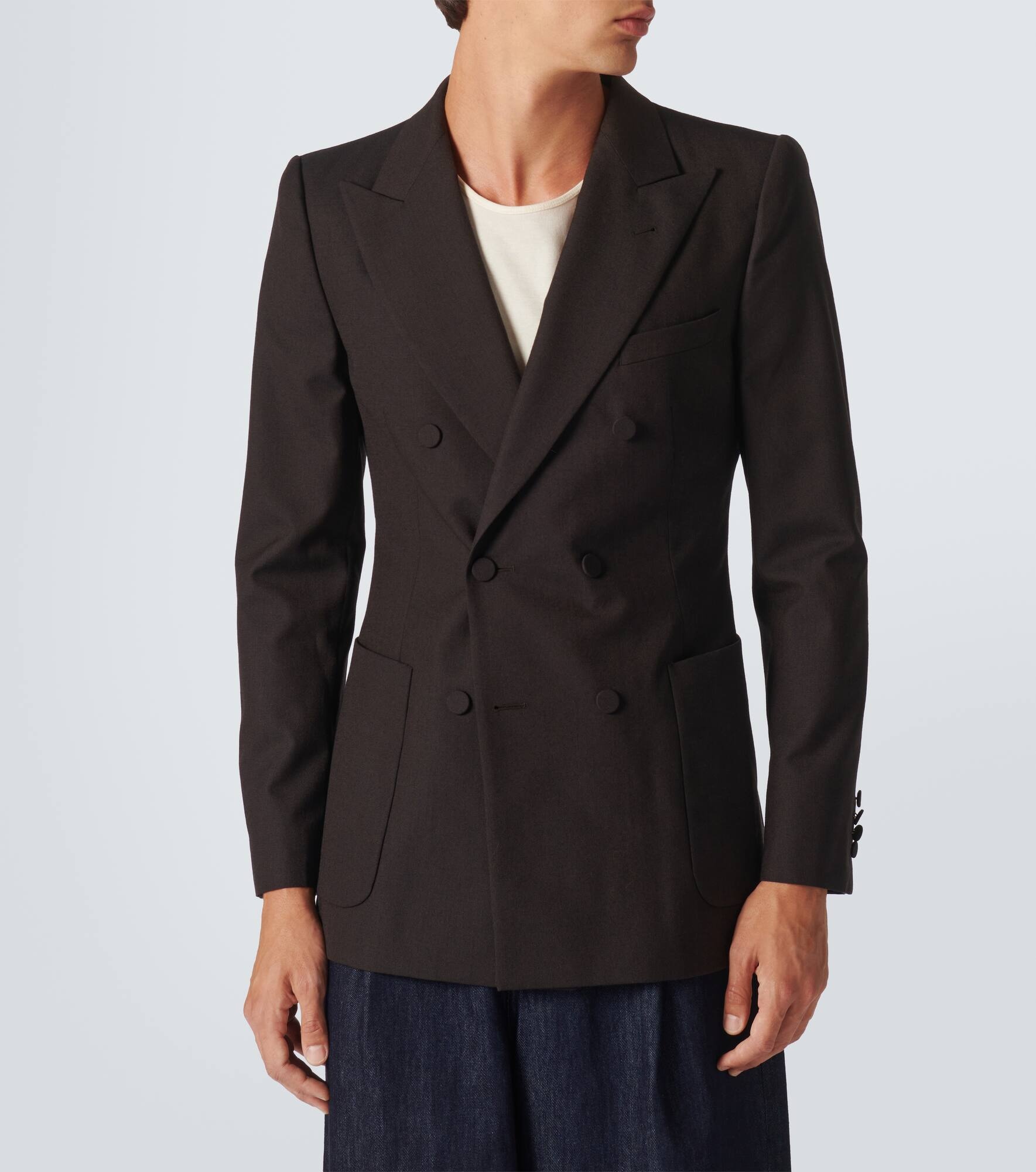 Double-breasted wool blazer - 3