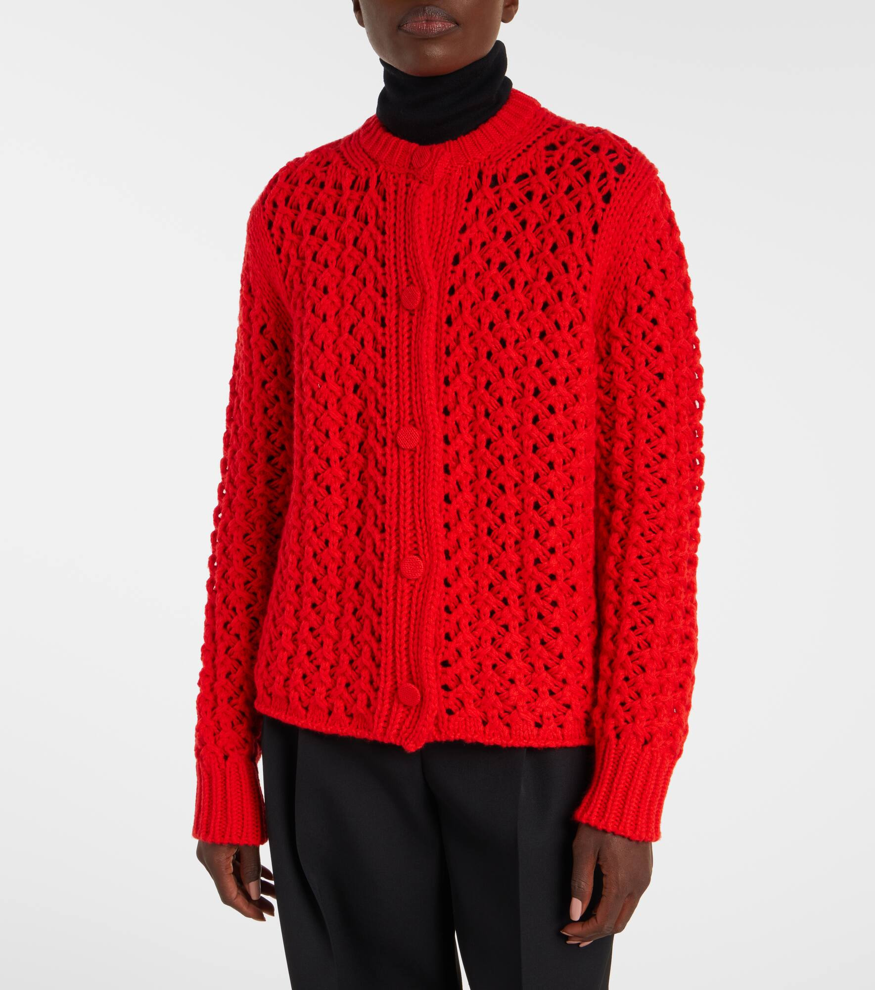 Open-knit wool cardigan - 6