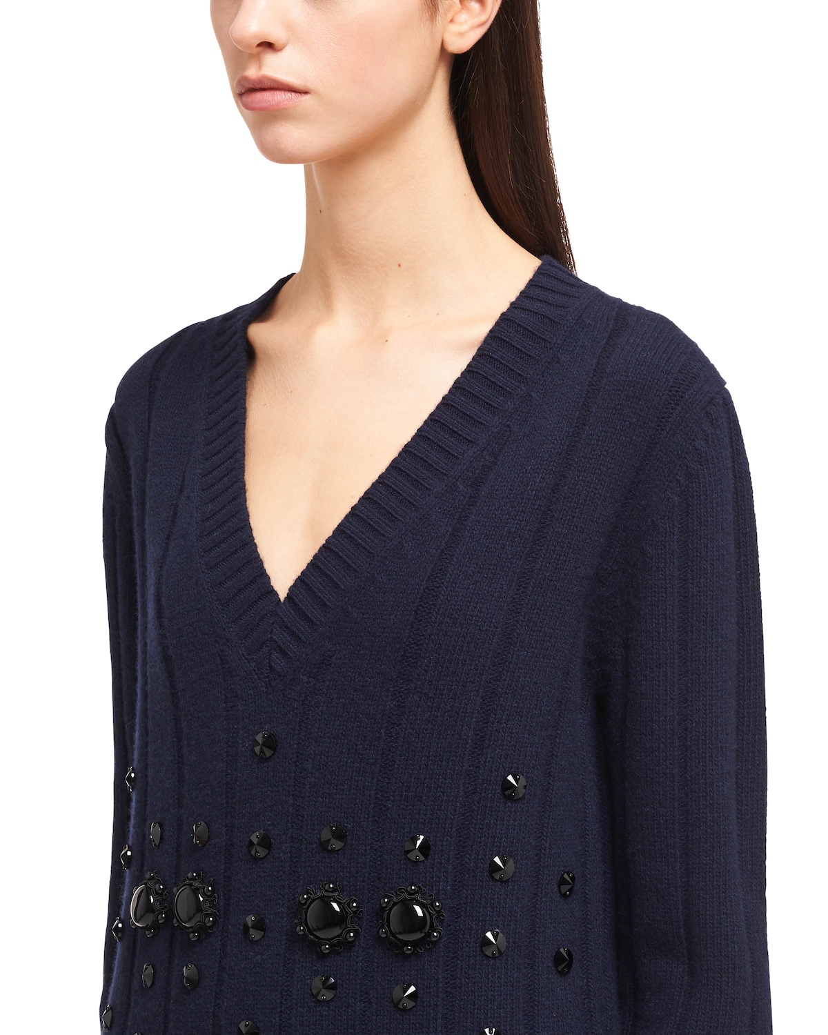 Wool and cashmere V-neck sweater - 5