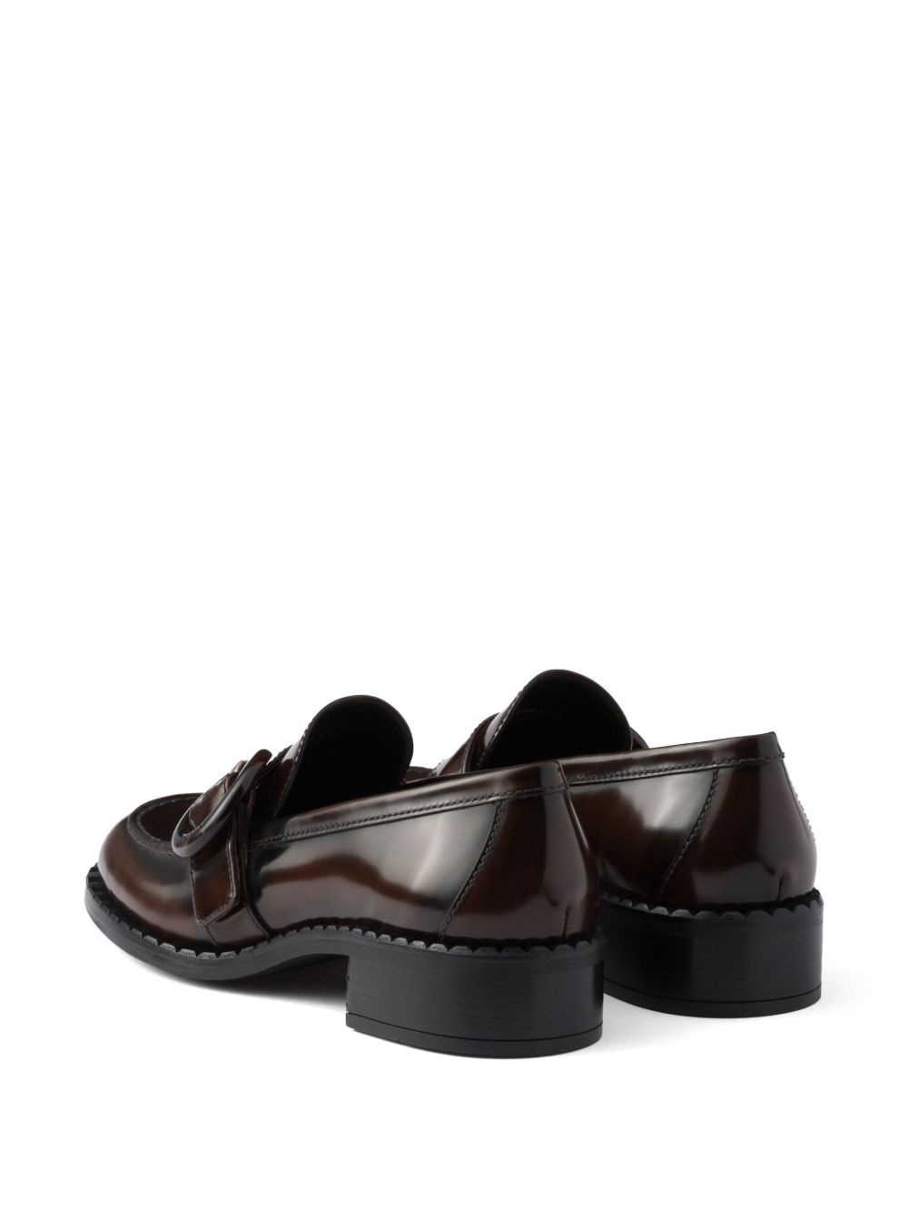 brushed leather loafers - 3