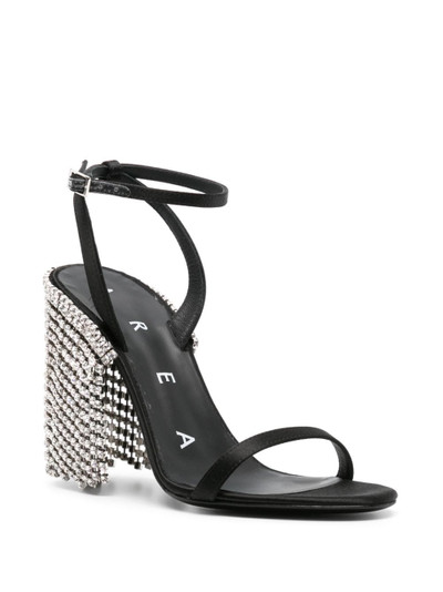 AREA rhinestone-chainmail satin sandals outlook