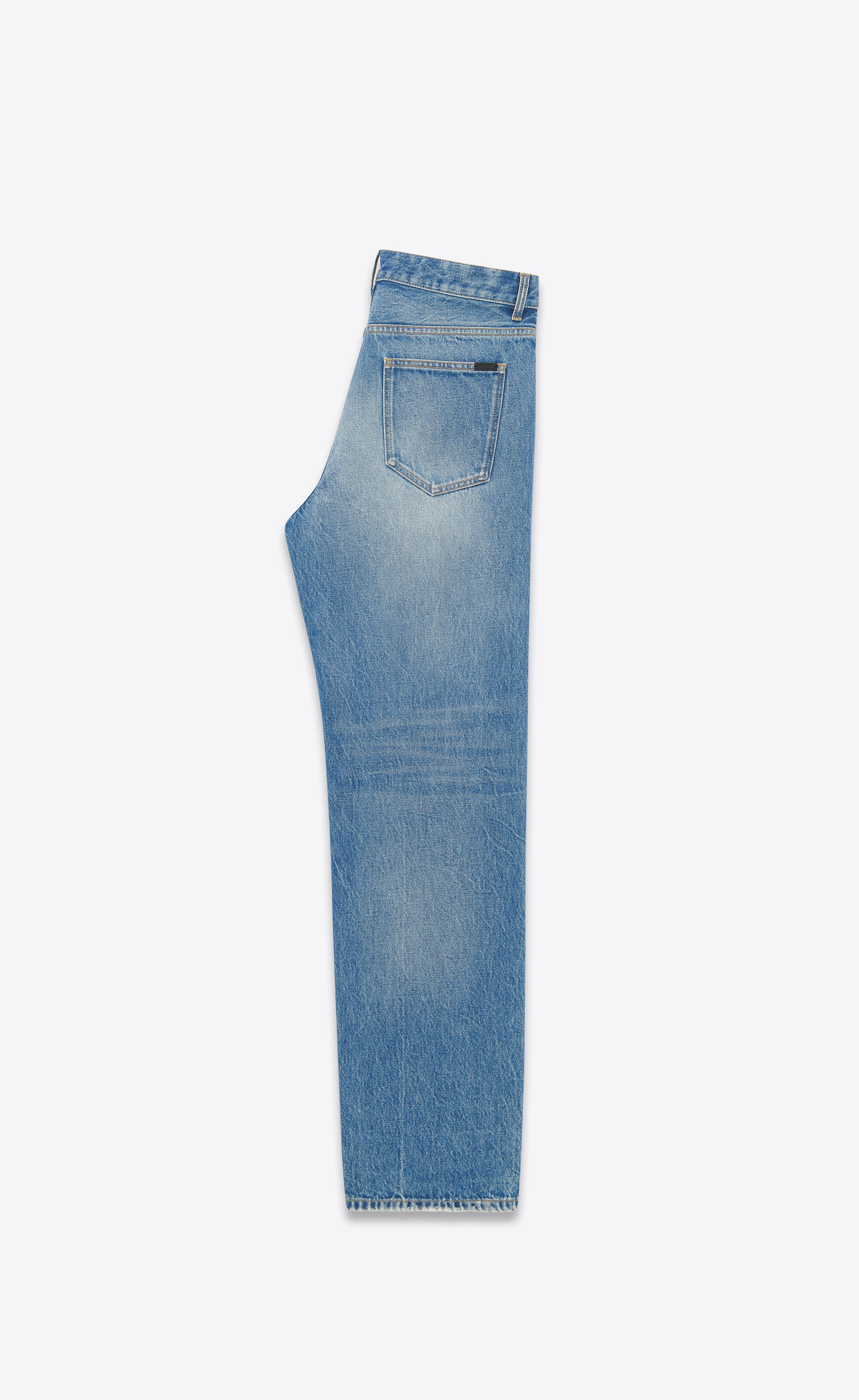 SAINT LAURENT long extreme baggy jeans in lake medium blue