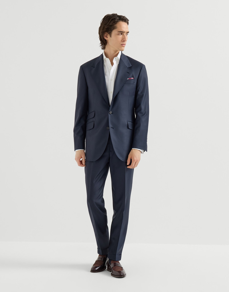 Super 150s virgin wool four season batavia Tailor suit: Cavallo jacket and trousers with double plea 1