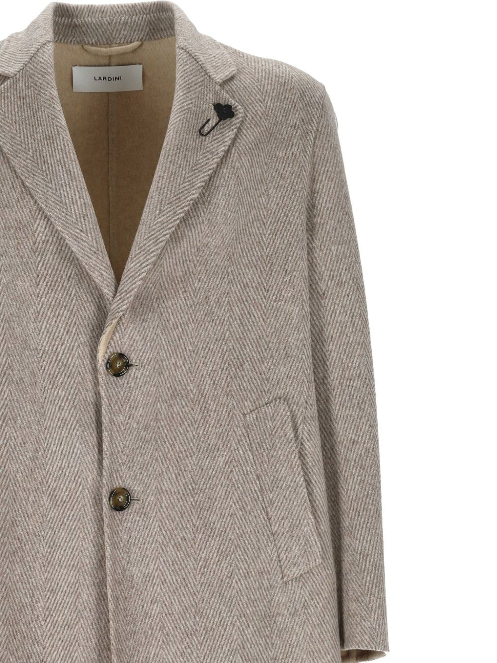 herringbone three-button coat - 3