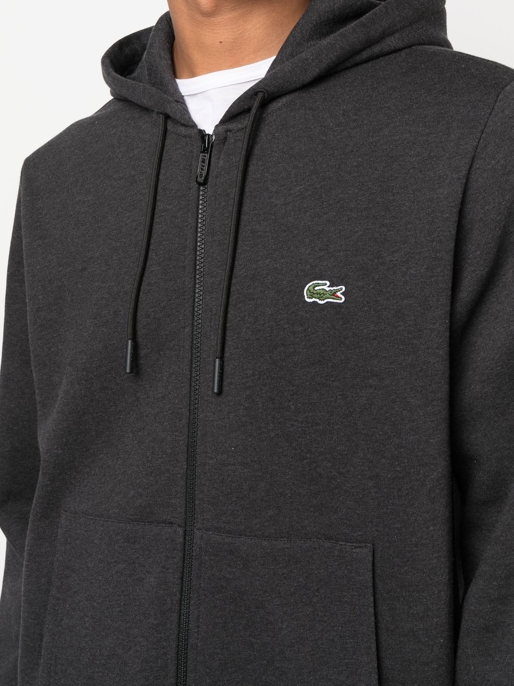 logo-embroidered zip-up hoodie - 5