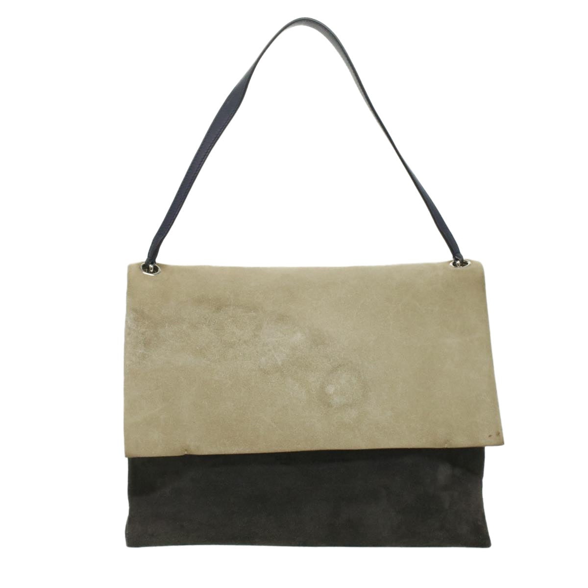 CELINE Shoulder Bag Suede Beige Blue Black - 13