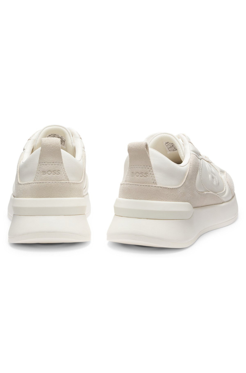 SUEDE-TRIM TRAINERS IN FAUX LEATHER 6