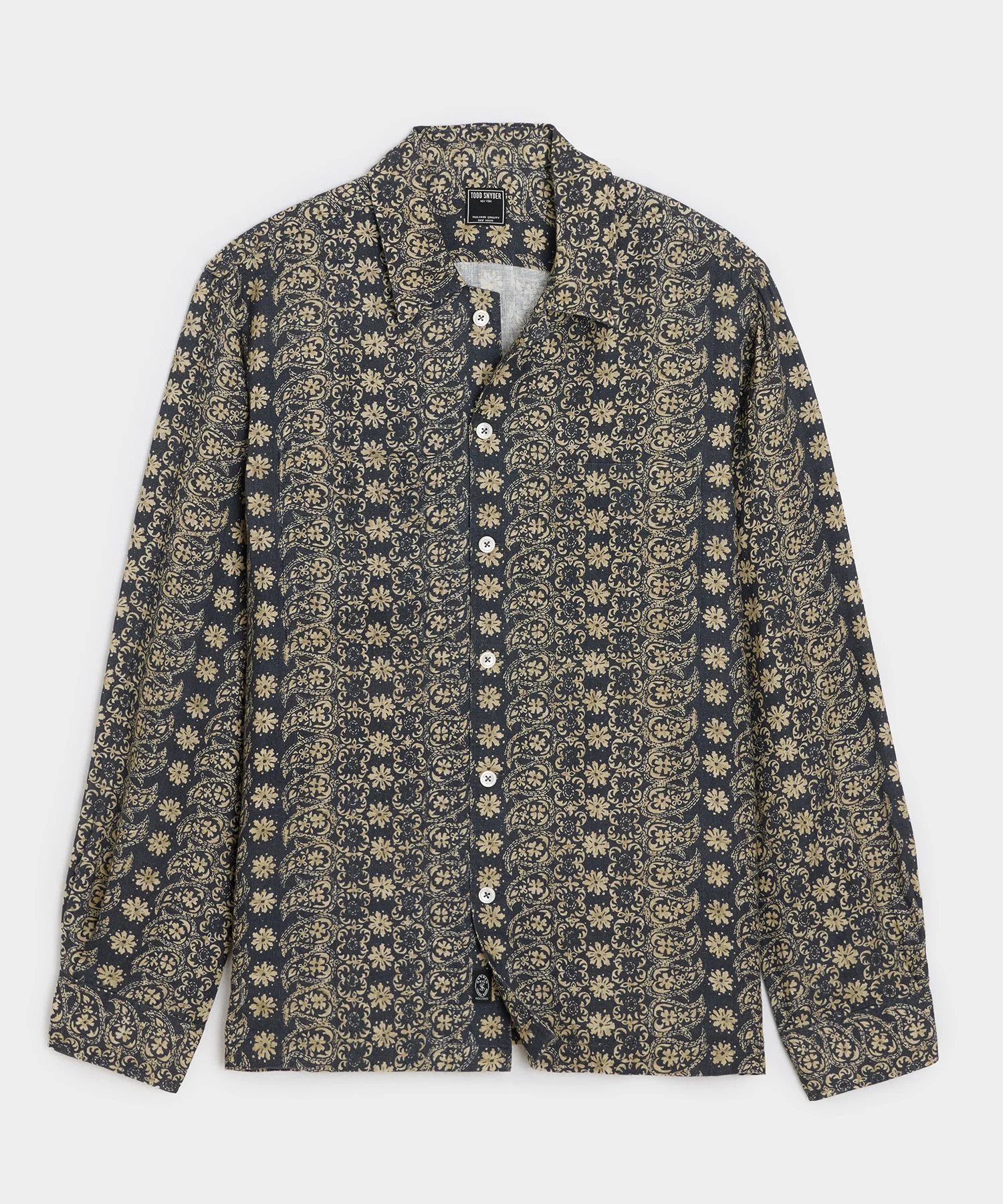 Linen Batik Camp Collar Shirt - 1