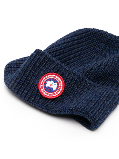 Canada Goose Blue Classic Artic Disc wool beanie outlook