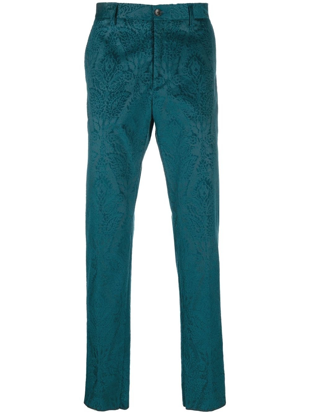 jacquard-pattern straight-leg trousers - 1