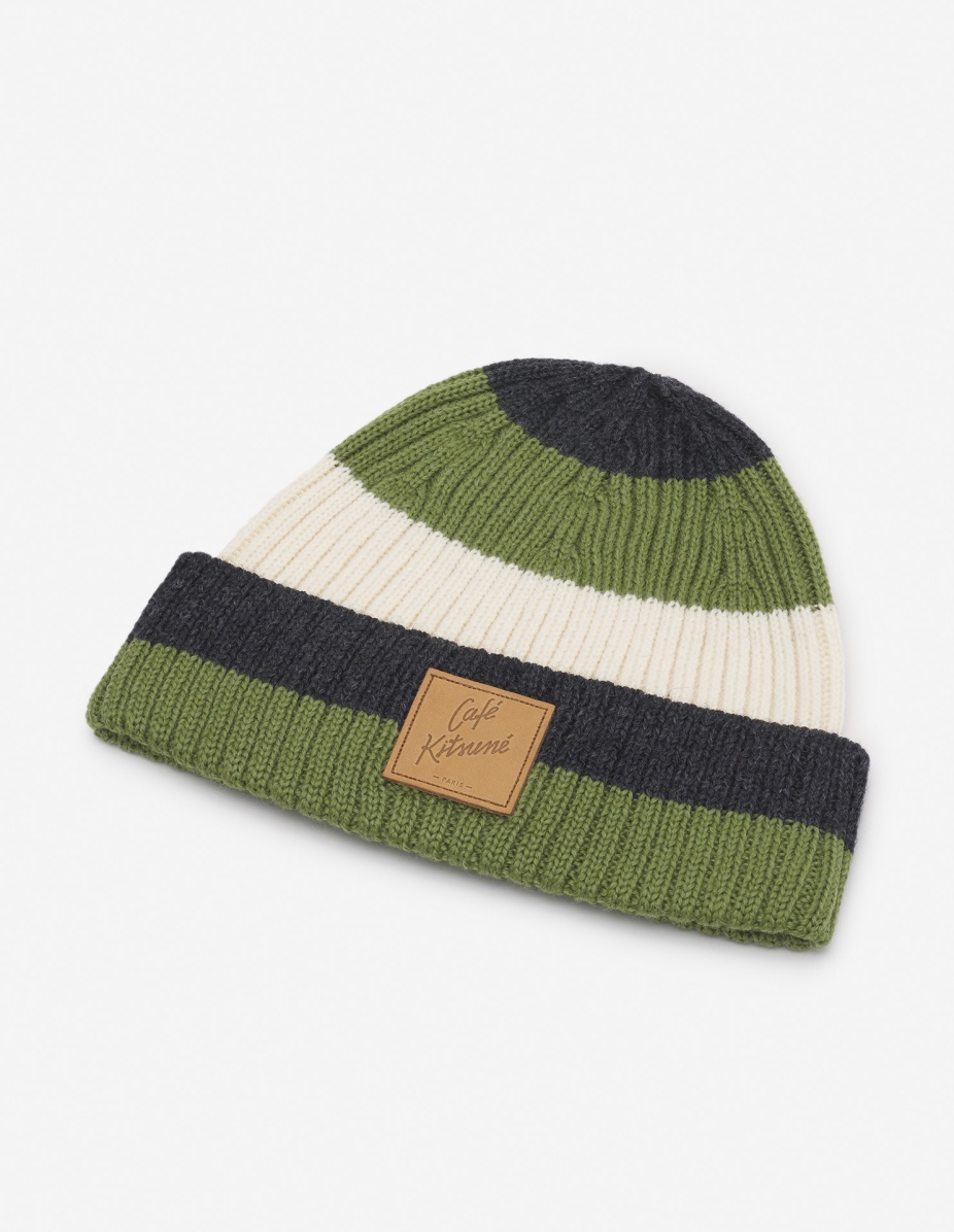 CAFE KITSUNE STRIPED BEANIE - 3