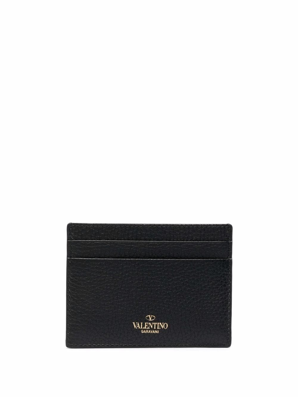 Rockstud leather card case - 2