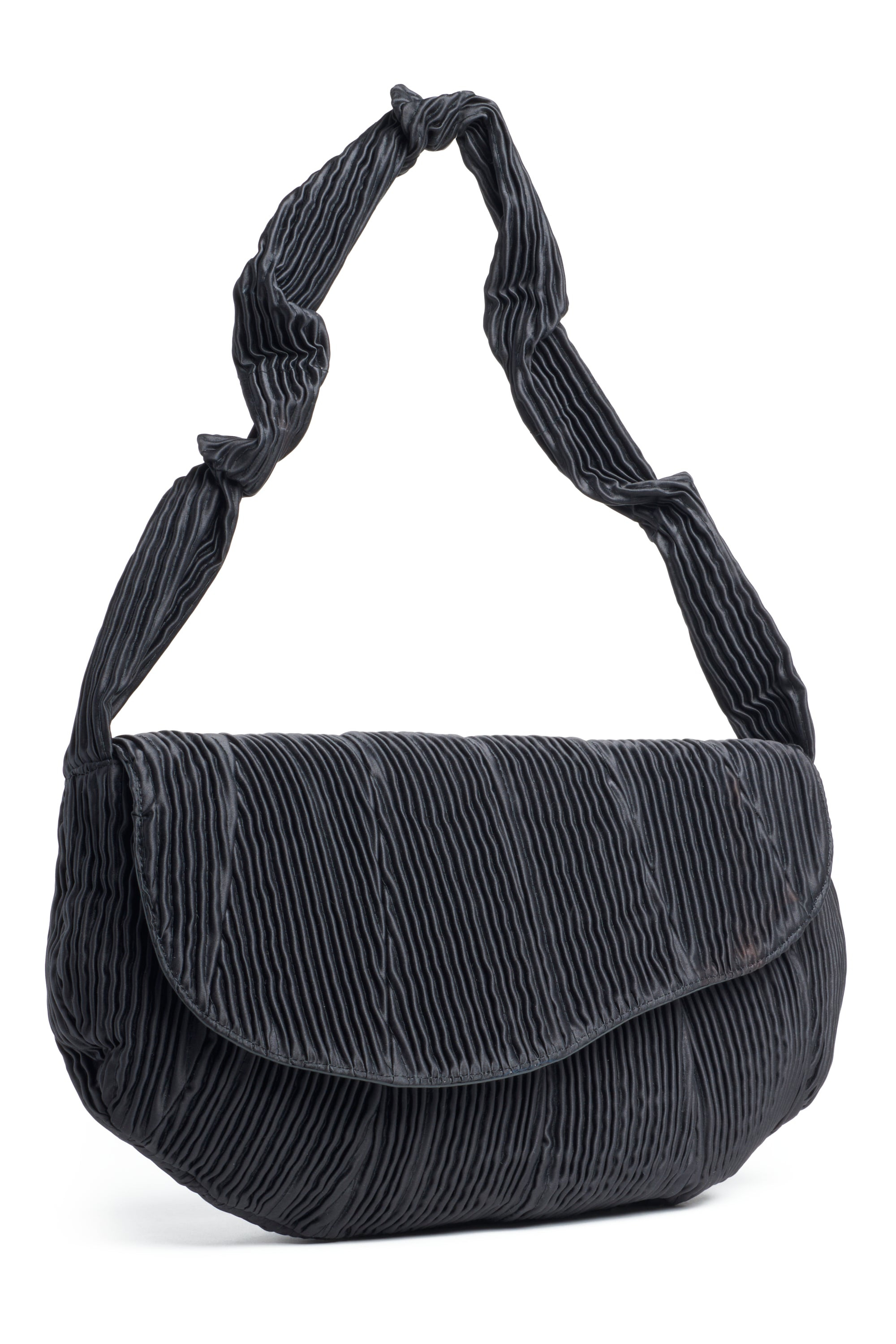 BLACK PLEATED CATERPILLAR BAG - 5