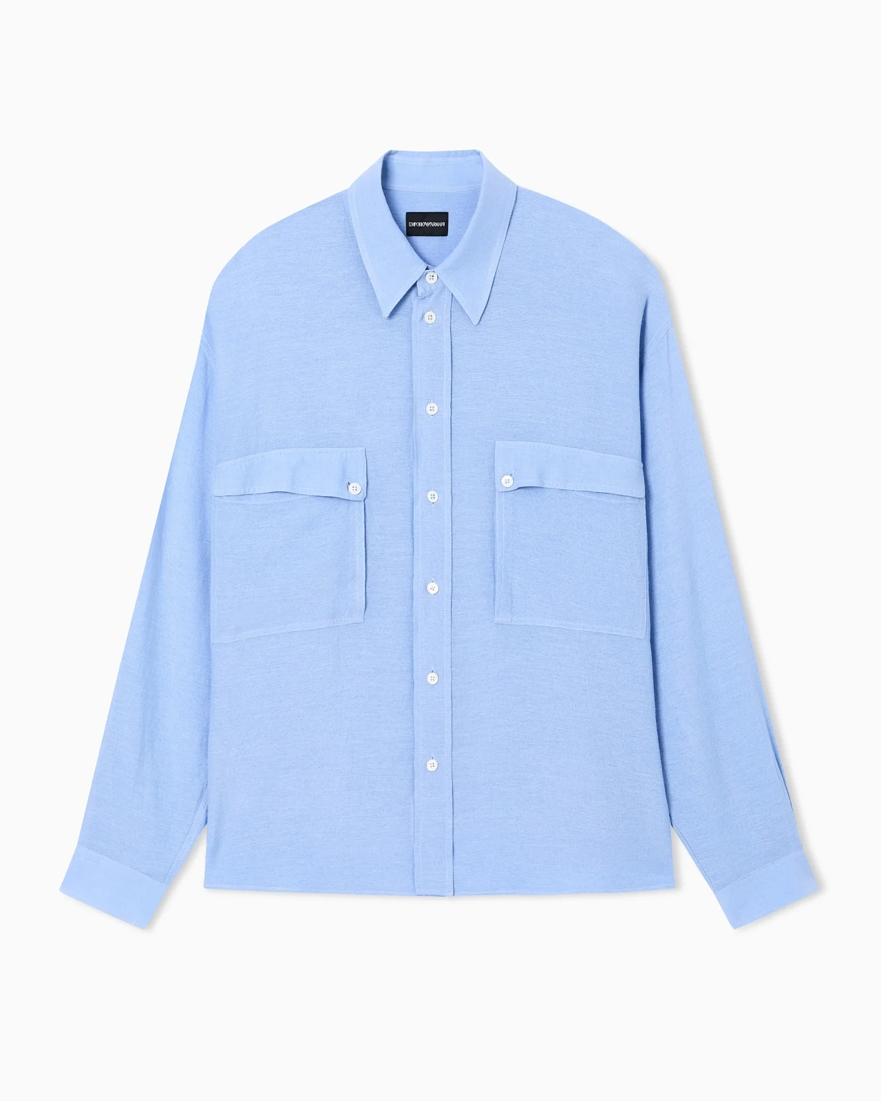 DENIM-EFFECT LINEN-BLEND SHIRT - 1