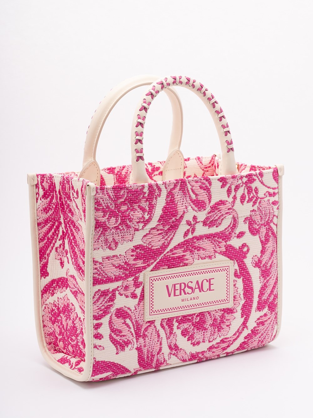 Small Tote Rafia `Barocco` And Calf Leather - 3