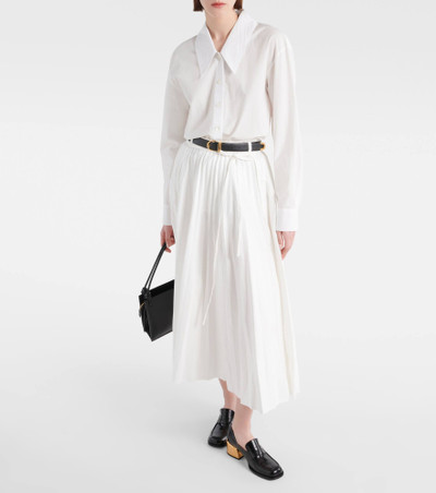 JOSEPH Plissé linen and cotton-blend midi skirt outlook