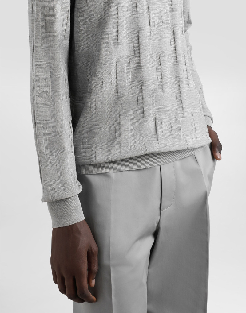 Silk polo-shirt with jacquard logo 4