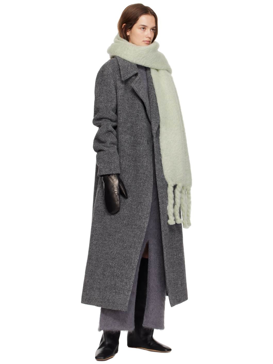 Green Plain Scarf - 3
