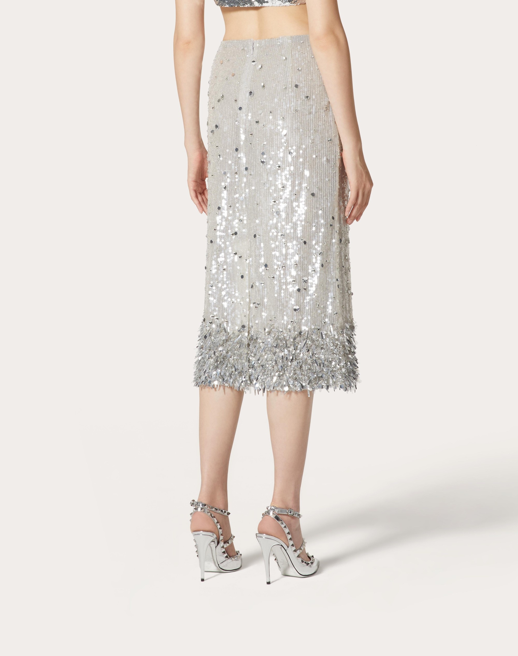 TULLE ILLUSIONE EMBROIDERED SKIRT - 4