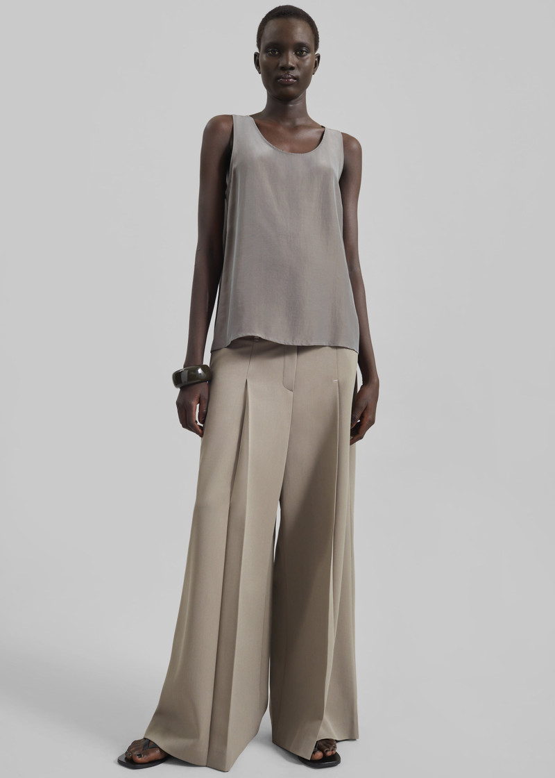 Nivee Lustrous Boxy Tank - Dark Taupe 6