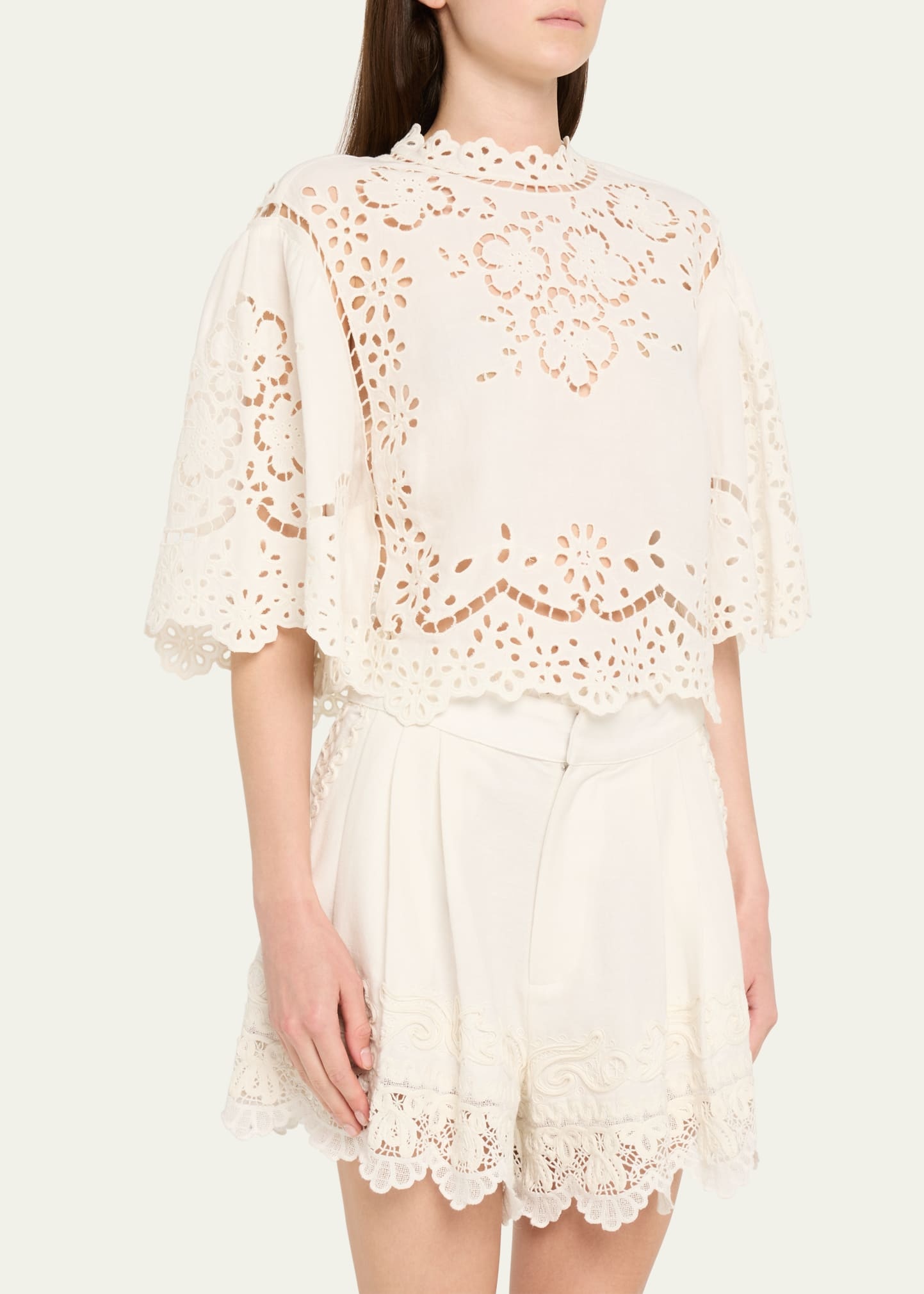 Lula Embroidered Short-Sleeve Top - 4