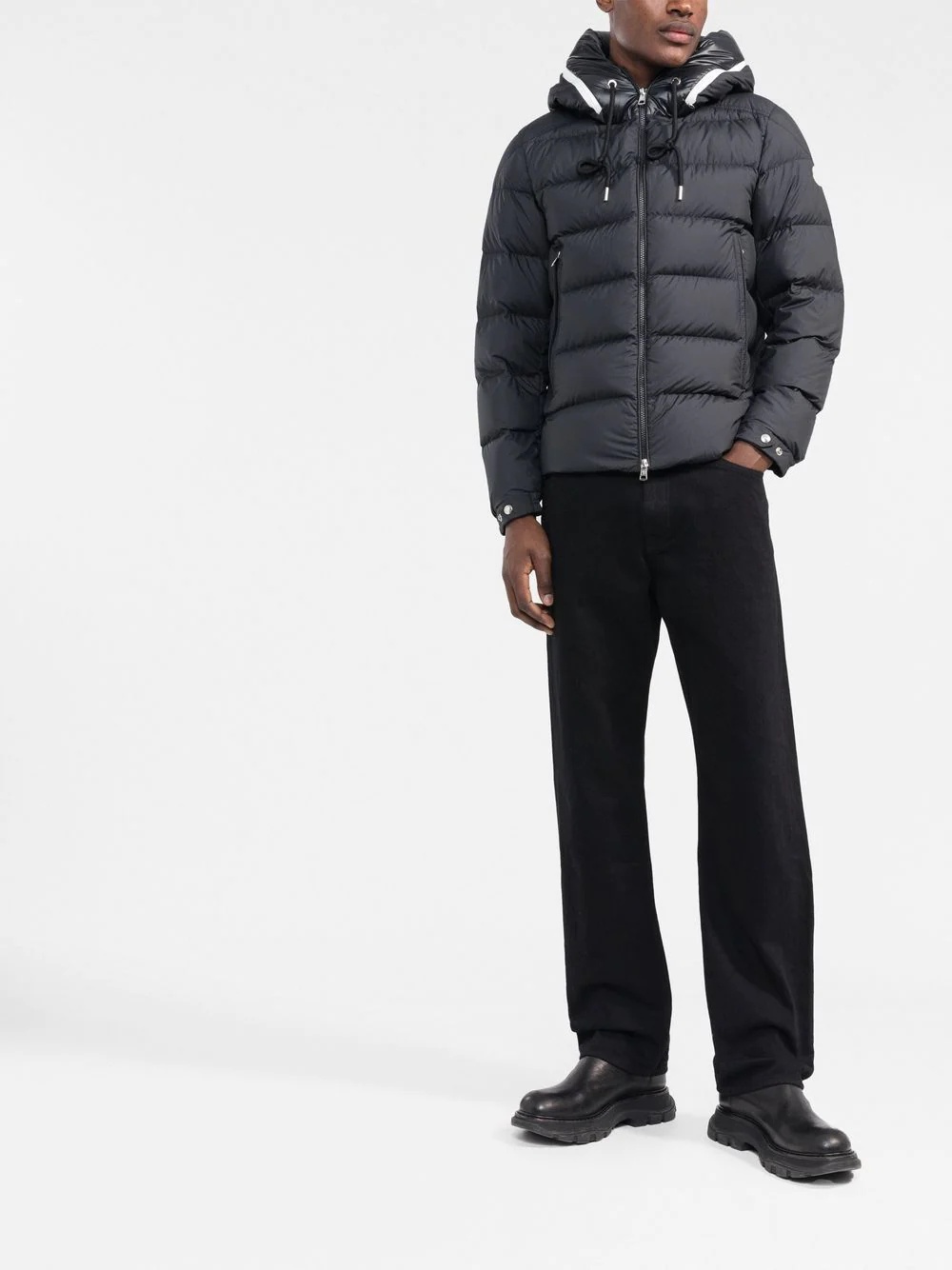 hooded feather down jacket - 2