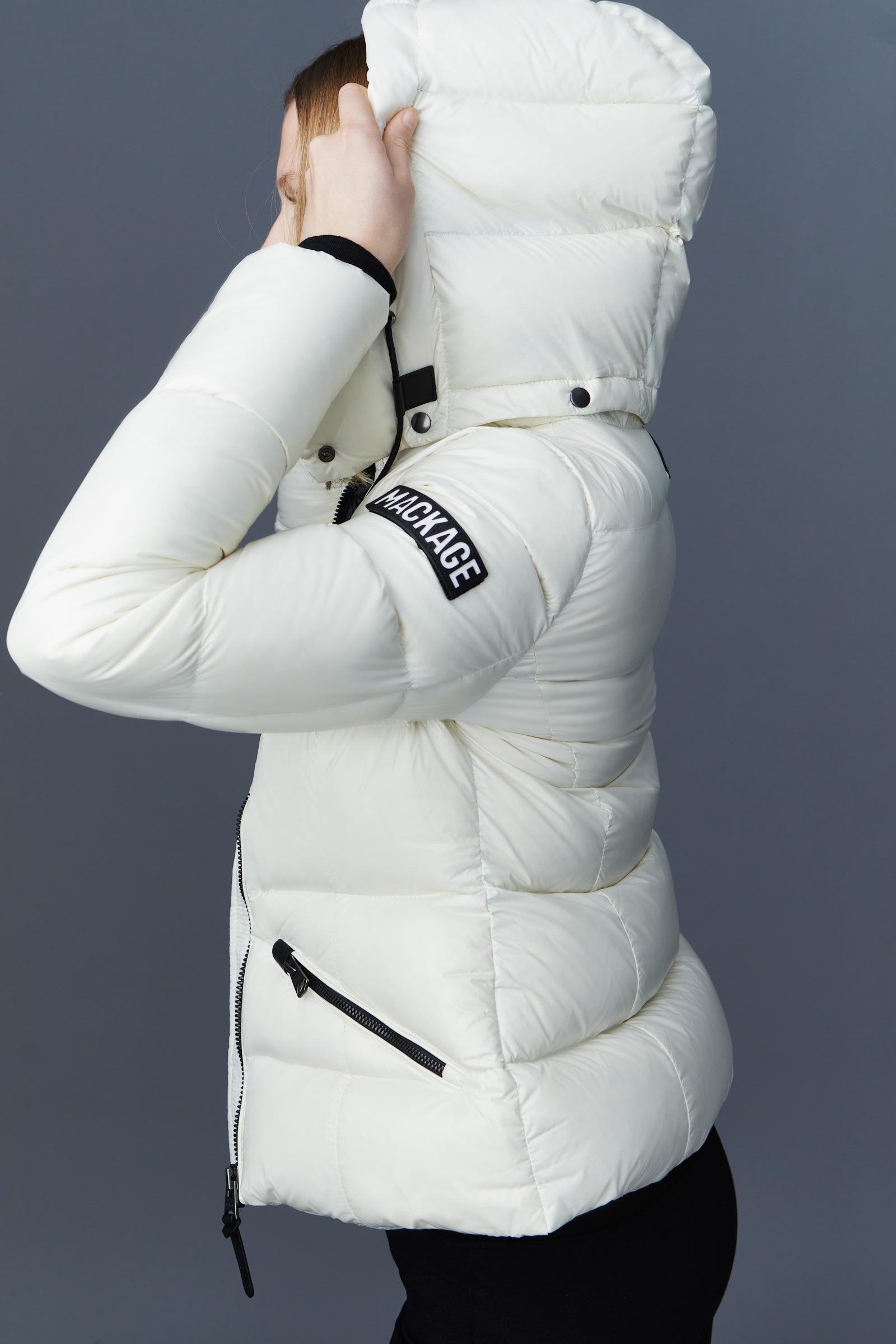 MADALYN lustrous light down jacket with hood for ladies - 9