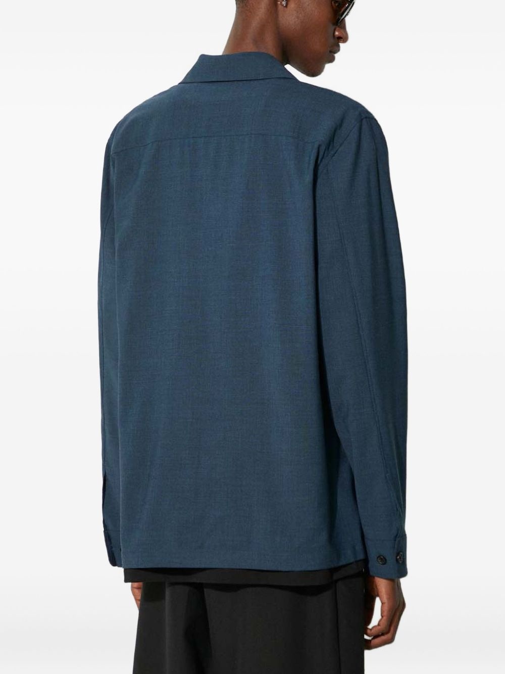 double-pocket button-down shirt jacket - 3
