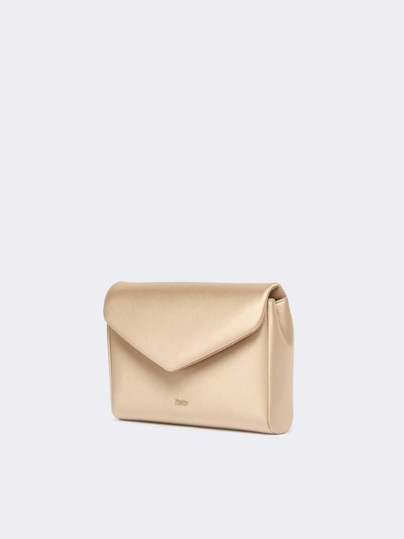 Max Mara NEWENVELOPE Viscose and silk satin clutch bag - BEIGE outlook