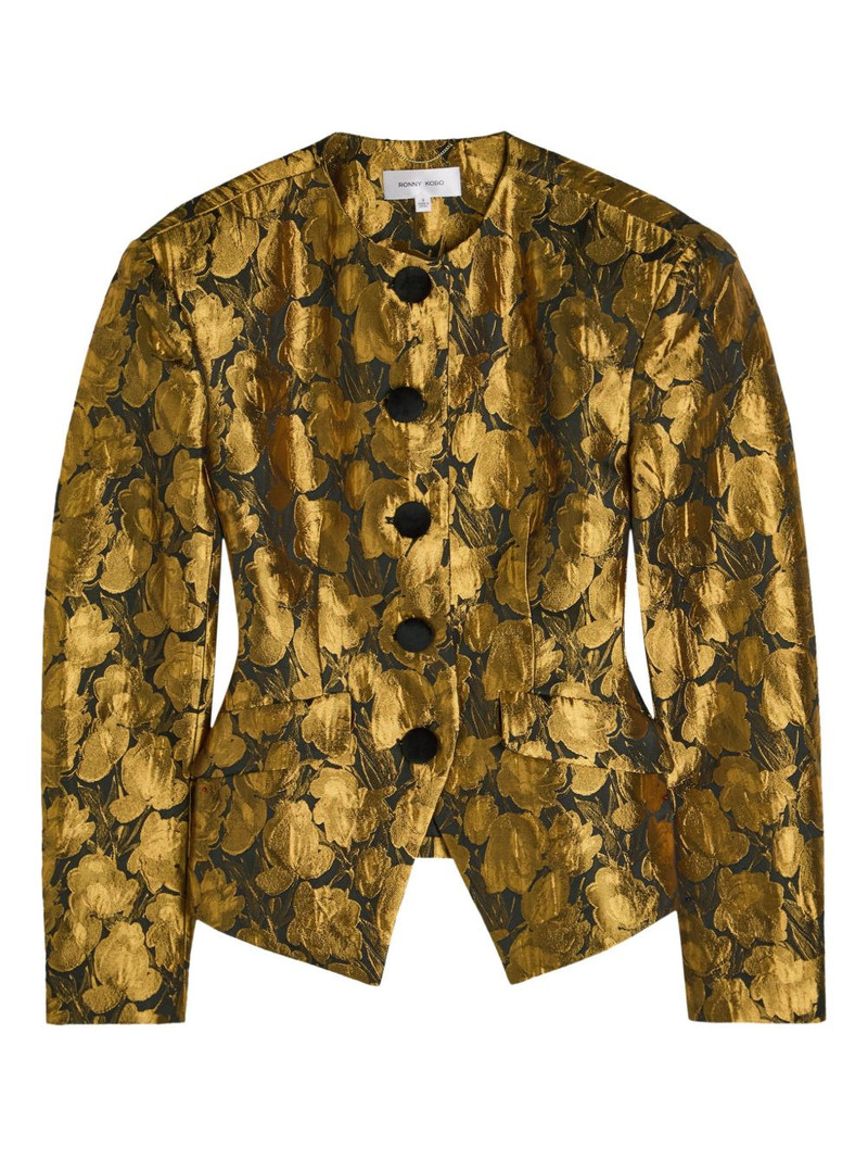 RONNY KOBO floral-print button jacket outlook