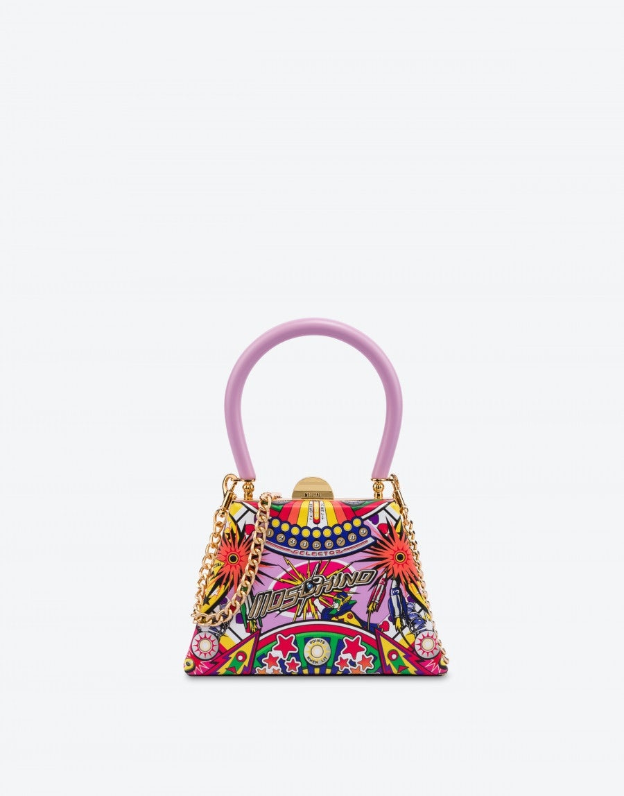 PINBALL PRINT CALFSKIN TRAPEZE BAG - 1