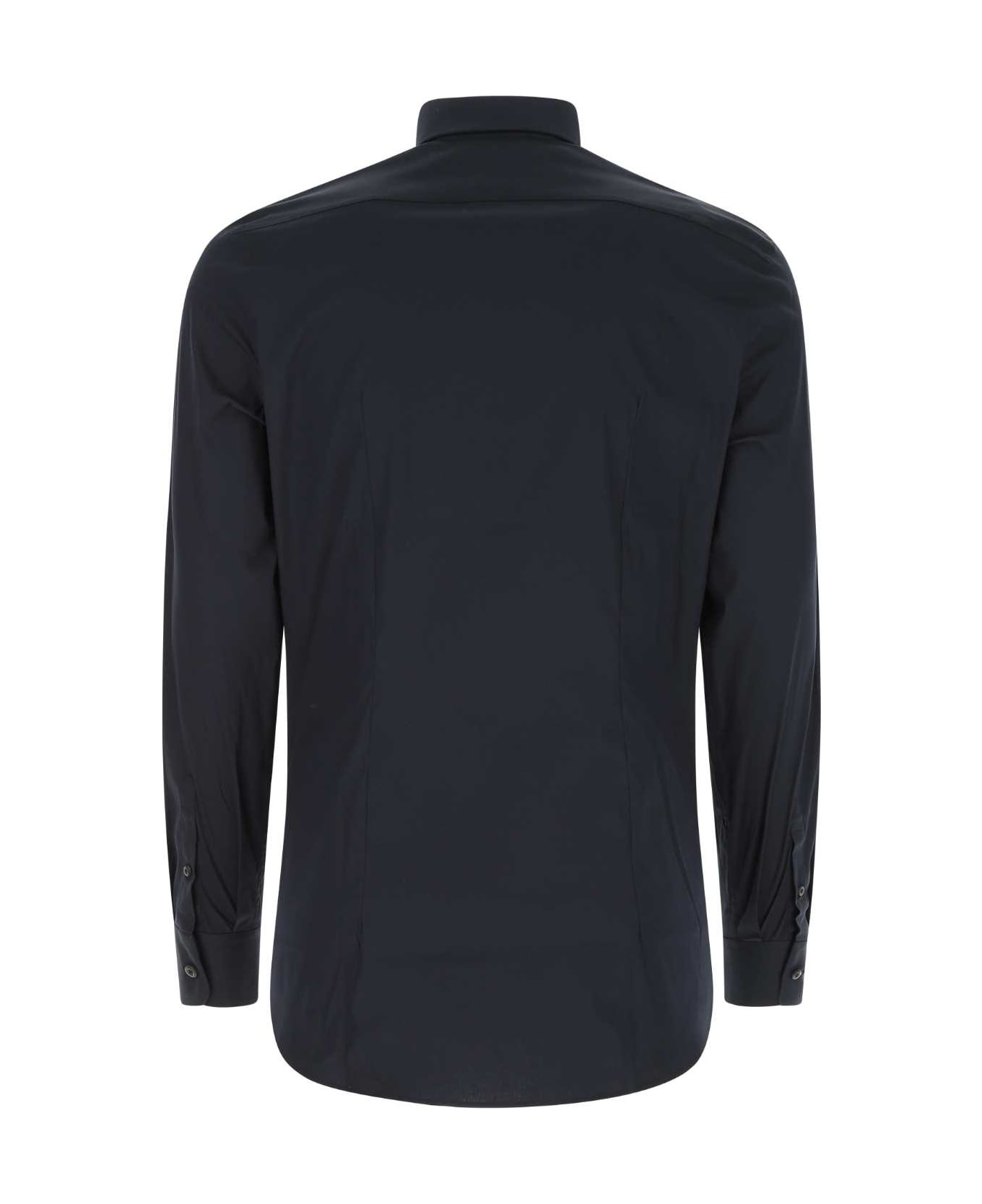 Midnight Blue Stretch Poplin Shirt - 2
