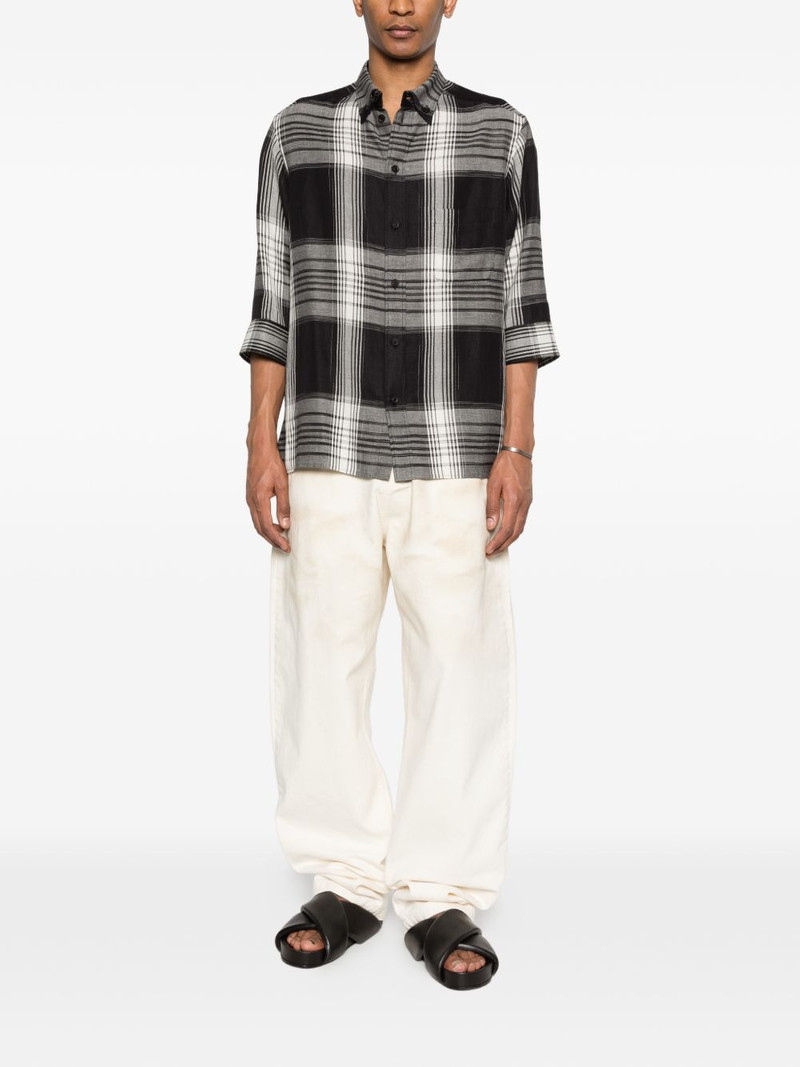 Yohji Yamamoto plaid button shirt outlook