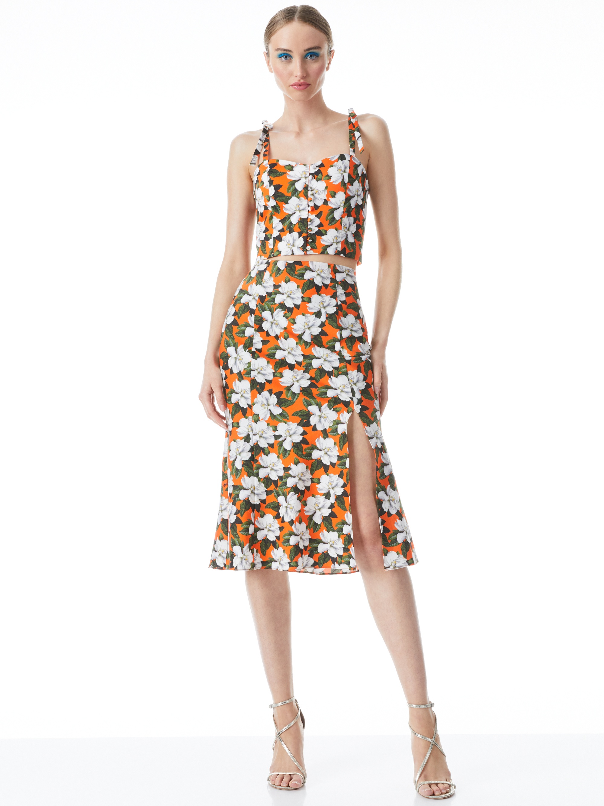 STEPHINE HIGH SLIT MIDI SKIRT - 4