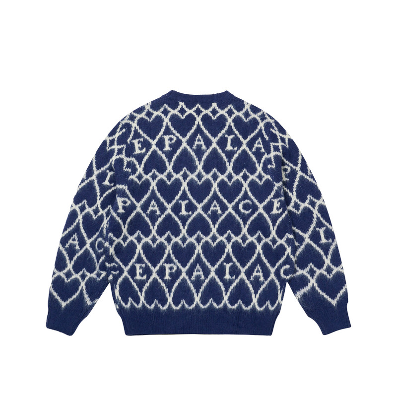 PALACE HAIRY HEART KNIT BLUE outlook
