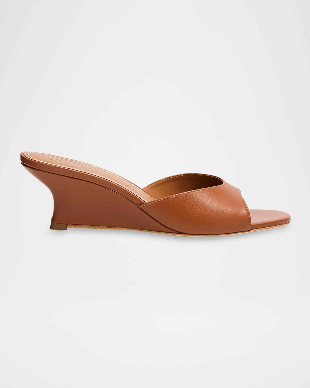 Brigitte Leather Wedge Mules - 1