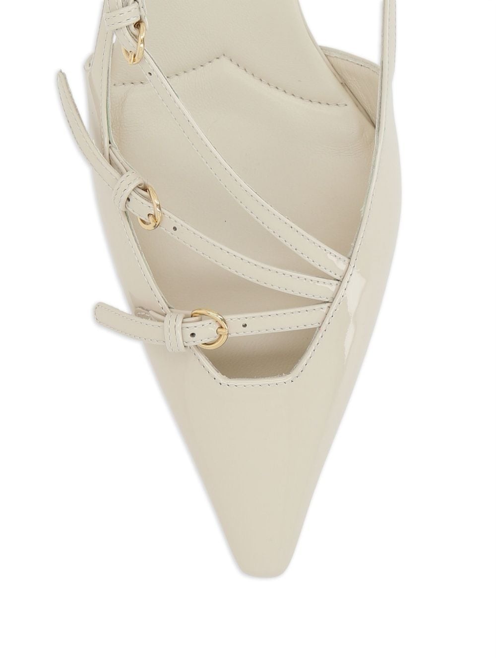 buckled patent slingback pumps - 4