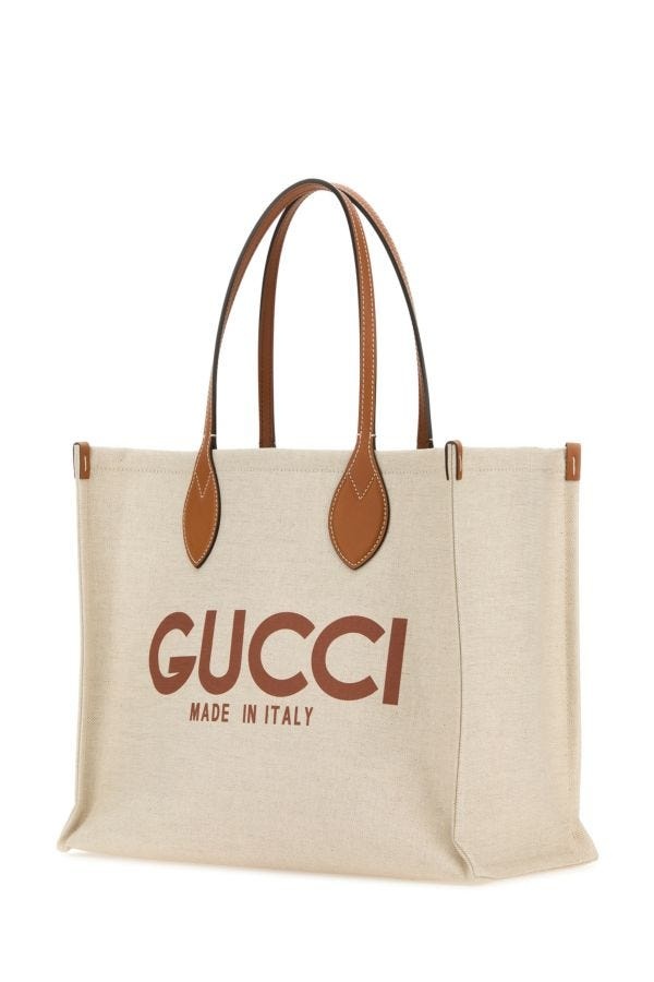 Gucci Woman Sand Canvas Shopping Bag - 2