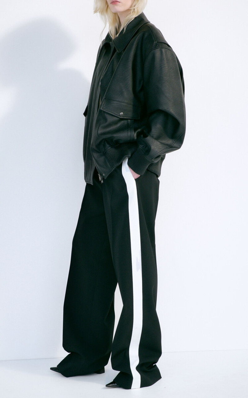 Stella McCartney Tuxedo-Striped Stretch-Wool Pants black outlook