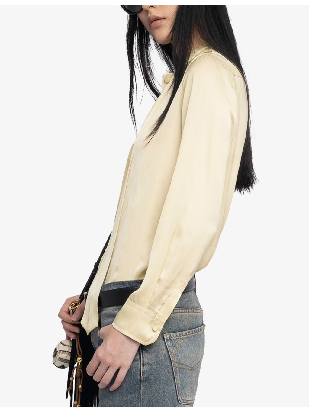 Tulba Tie-Neck Satin Shirt - 4