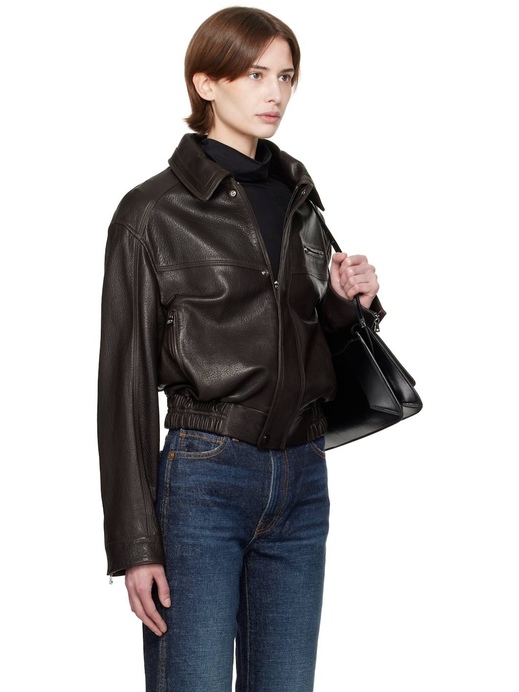 Brown Clint Utilitarian Leather Jacket - 2