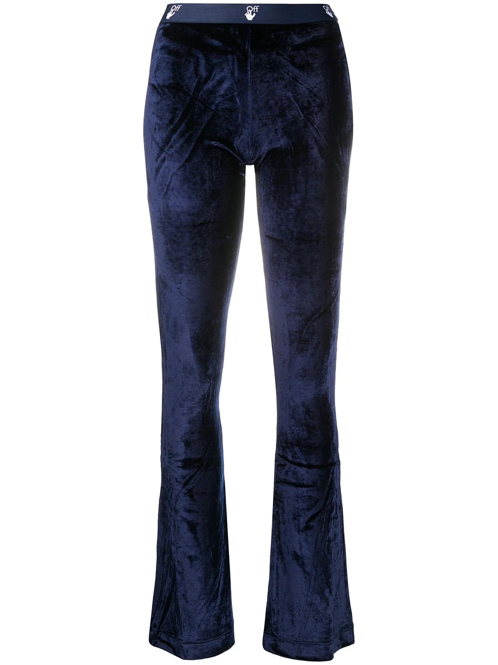 velour flared trousers - 1